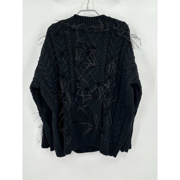 Hyacinth House by Tuckernuck Black Talulah Feather Sweater XXL 2XL Crew Pullover - Picture 5 of 7